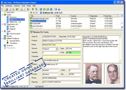 Brilliant Database Screenshot